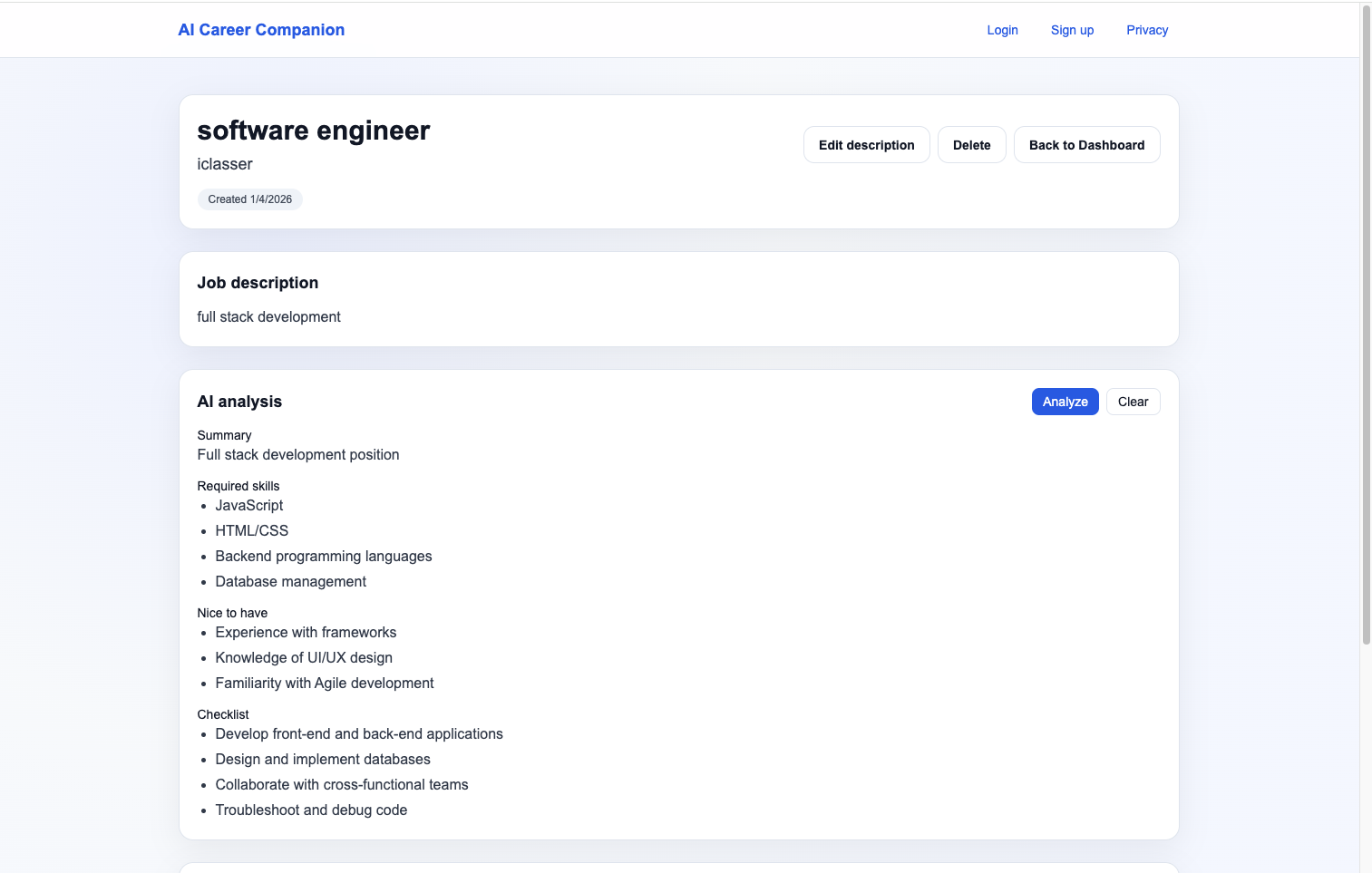 AI Career Companion detail