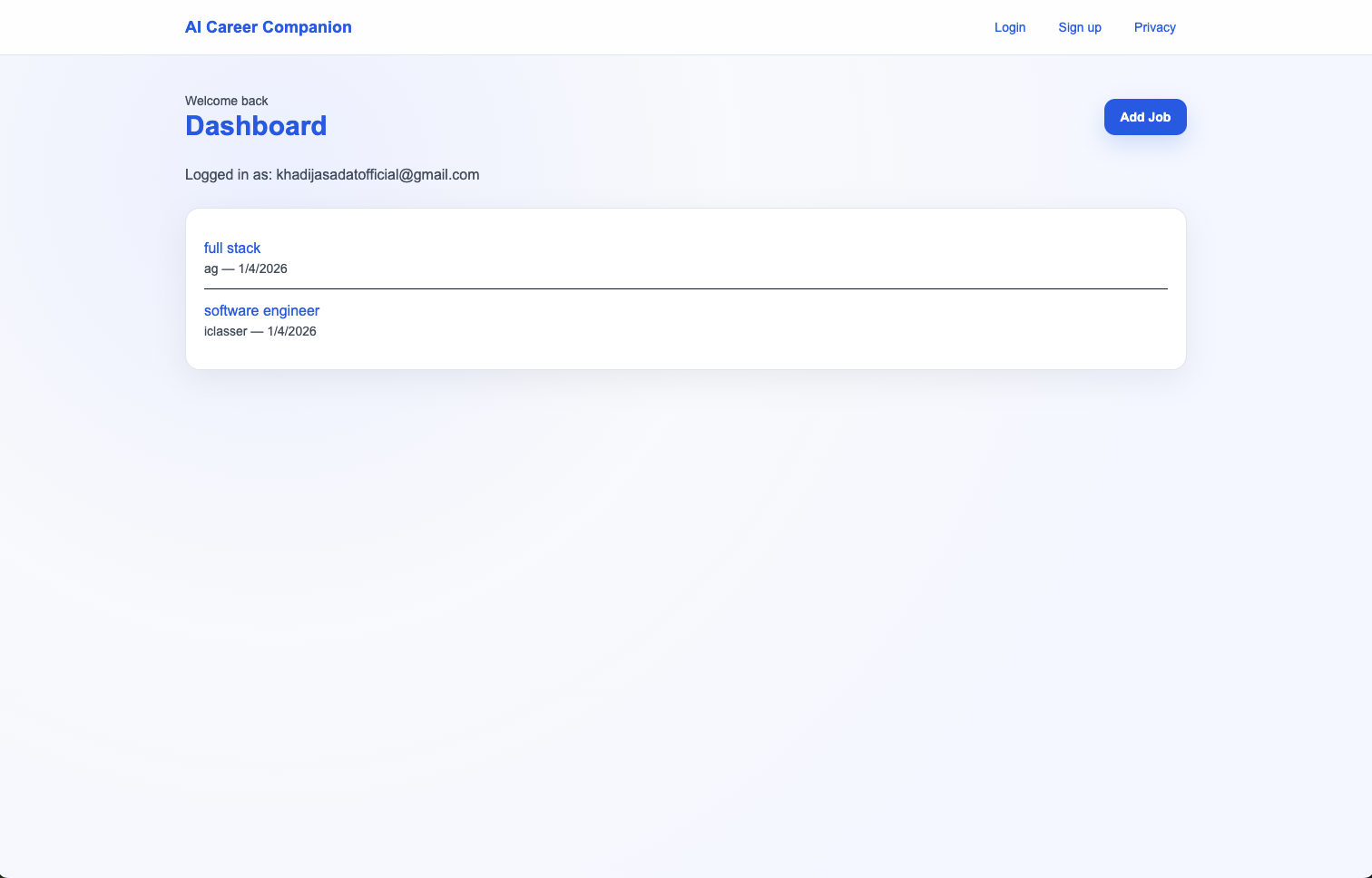AI Career Companion detail